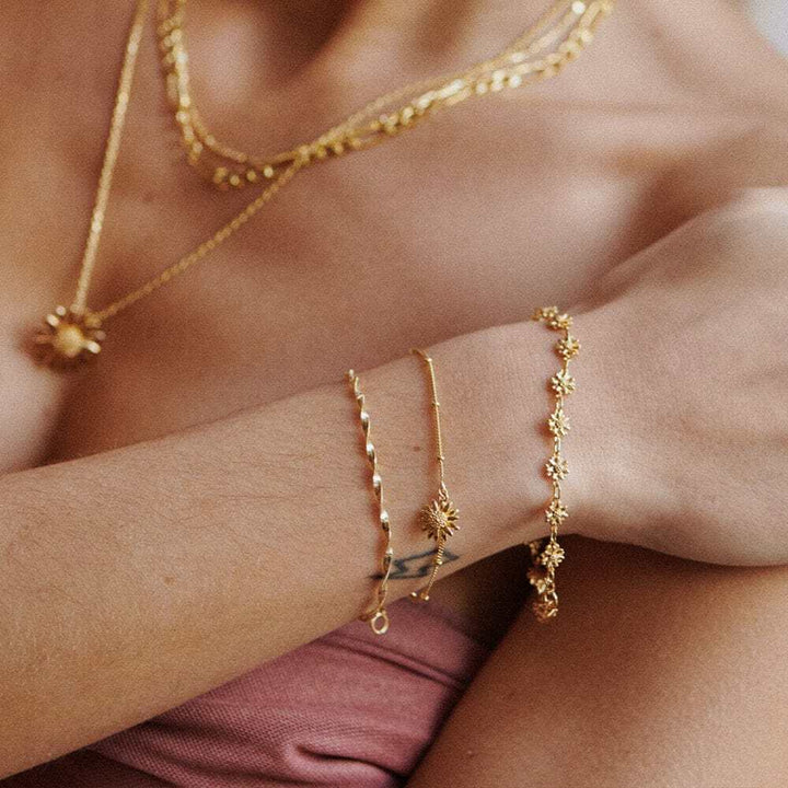 Daisy London Gold Plate English Daisy Drop Bobble Bracelet Additional Image - 2