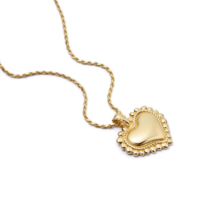 Daisy London Gold Plate Engravable Bobble Heart Necklace