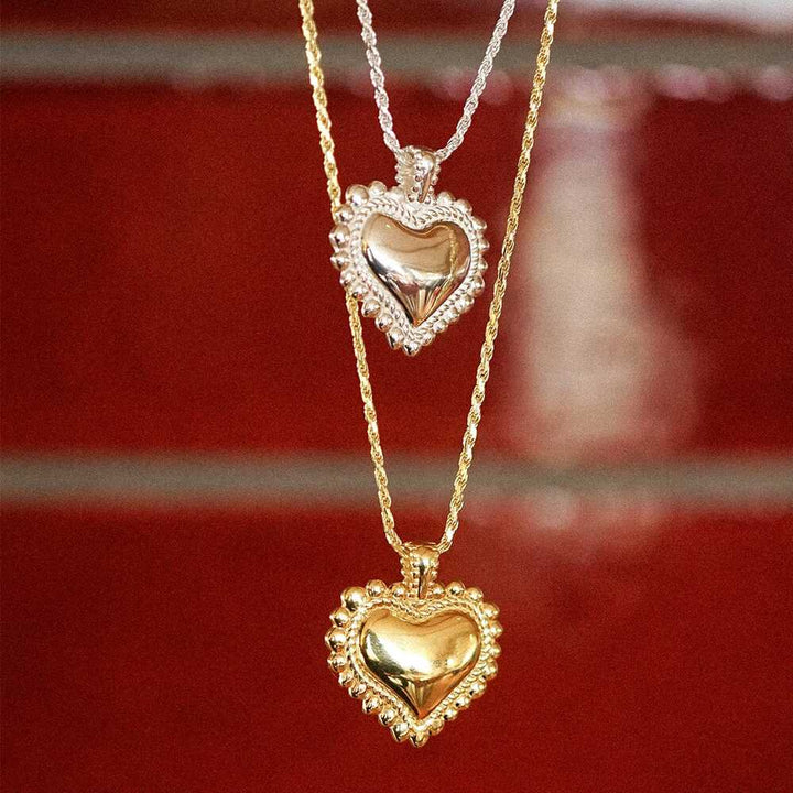 Daisy London Gold Plate Engravable Bobble Heart Necklace Additional Image - 2