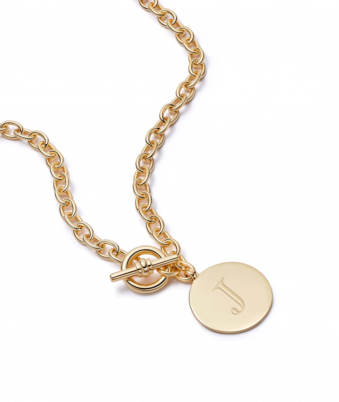 Daisy London Gold Plate Engravable Medallion Necklace