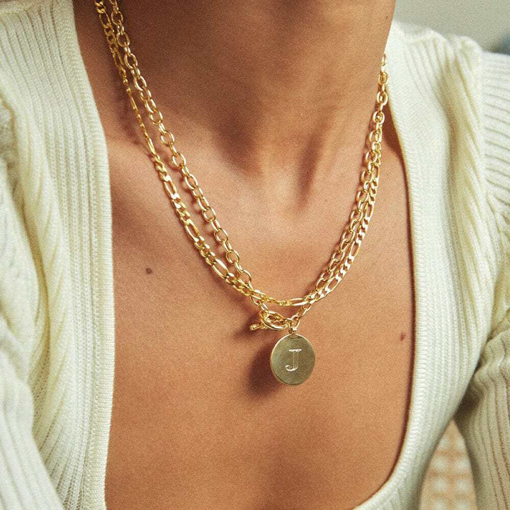 Daisy London Gold Plate Engravable Medallion Necklace Additional Image - 1