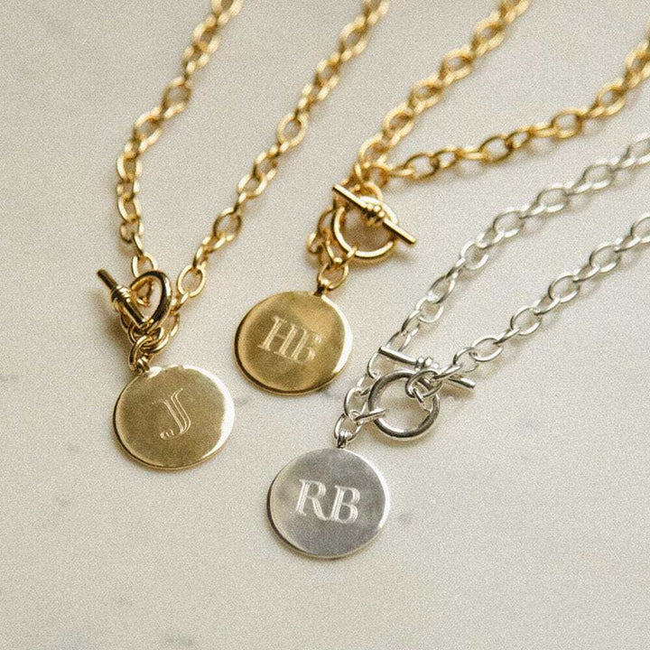 Daisy London Gold Plate Engravable Medallion Necklace Additional Image - 2
