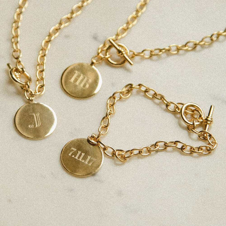 Daisy London Gold Plate Engravable Medallion Necklace Additional Image - 4