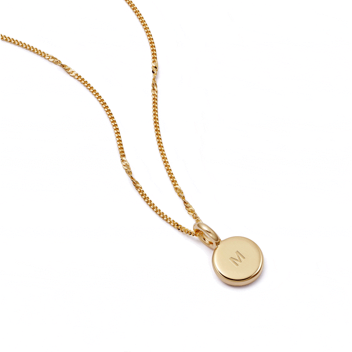 Daisy London Gold Plate Engravable Mini Pendant