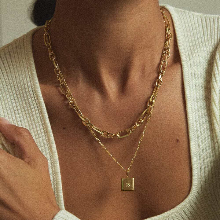 Daisy London Gold Plate Engravable Square Pendant Necklace Additional Image - 3