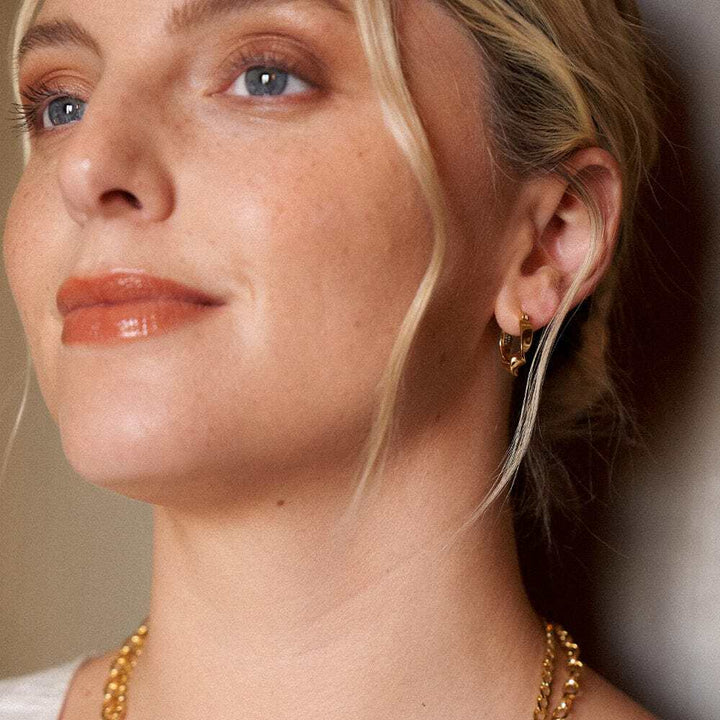 Daisy London Gold Plate Estee Lalonde Flow Hoop Earrings Additional Image - 1