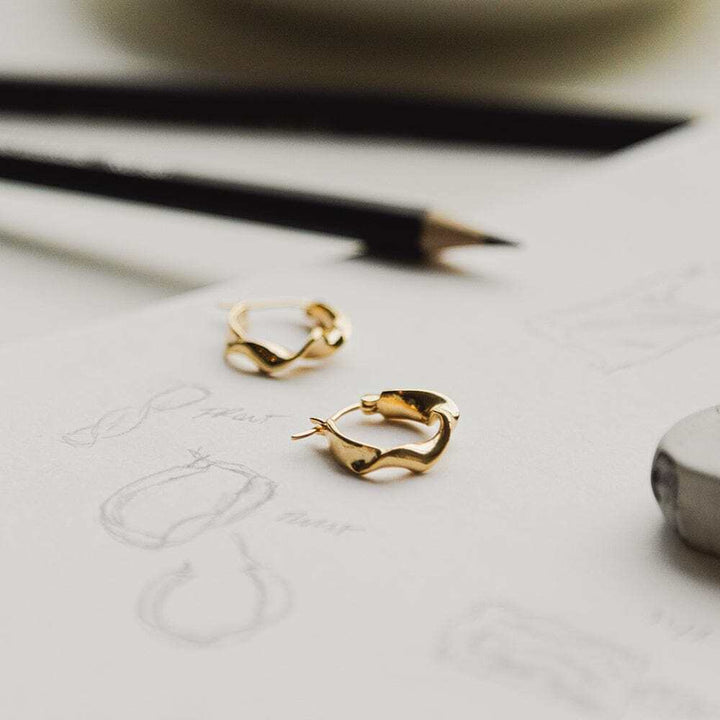 Daisy London Gold Plate Estee Lalonde Flow Hoop Earrings Additional Image - 2