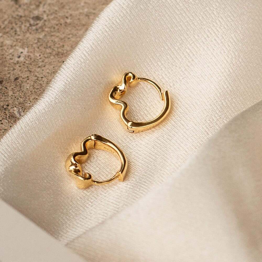 Daisy London Gold Plate Estee Lalonde Flow Huggie Hoop Earrings Additional Image - 1