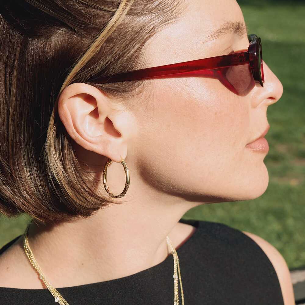 Daisy London Gold Plate Estee Lalonde Goddess Glow Hoop Earrings Additional Image - 1