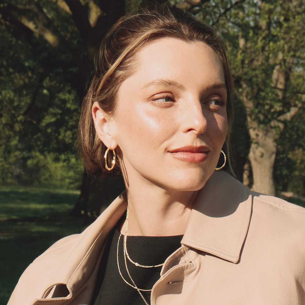 Daisy London Gold Plate Estee Lalonde Goddess Glow Hoop Earrings Additional Image - 3