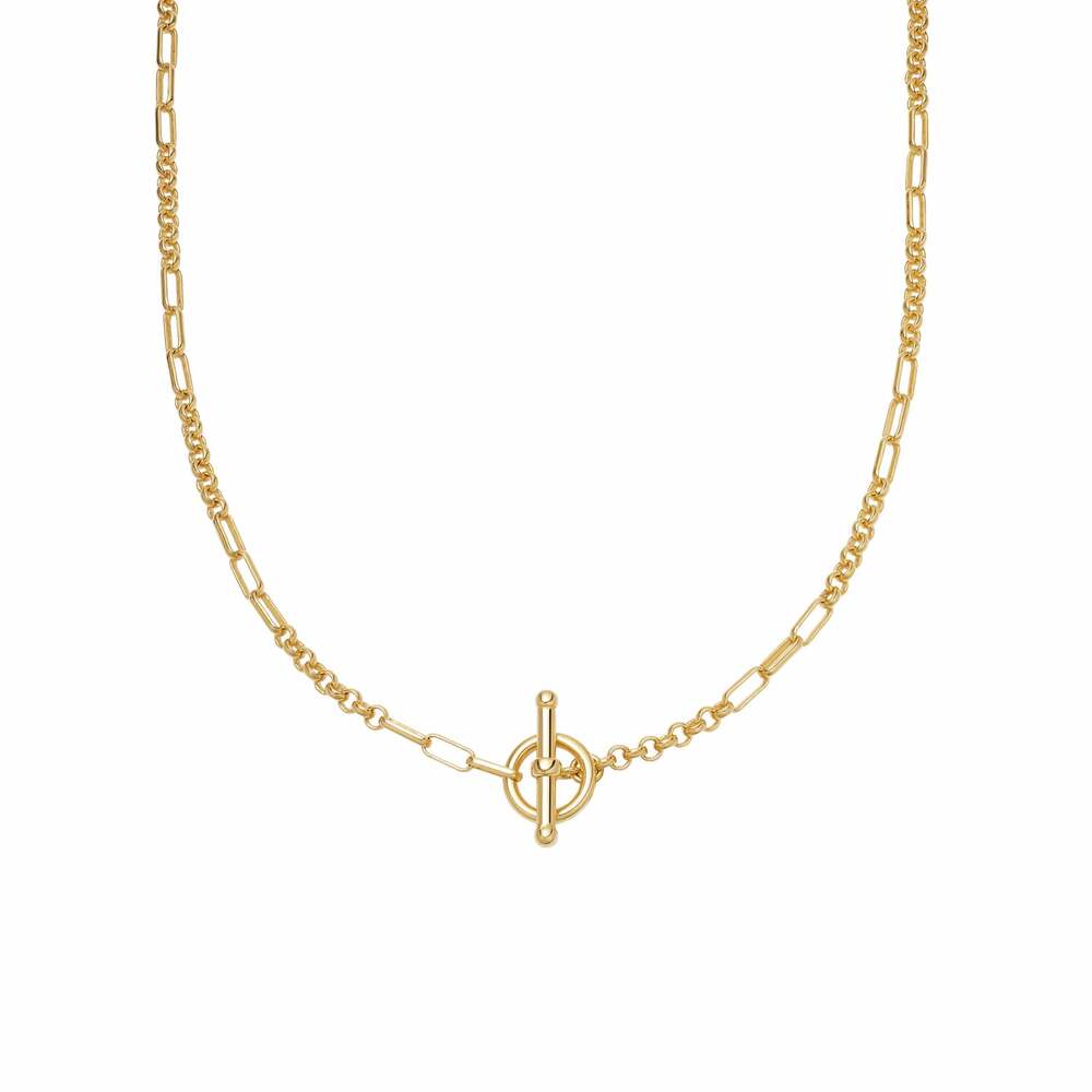 Daisy London Gold Plate Estee Lalonde Interlock Chain Necklace