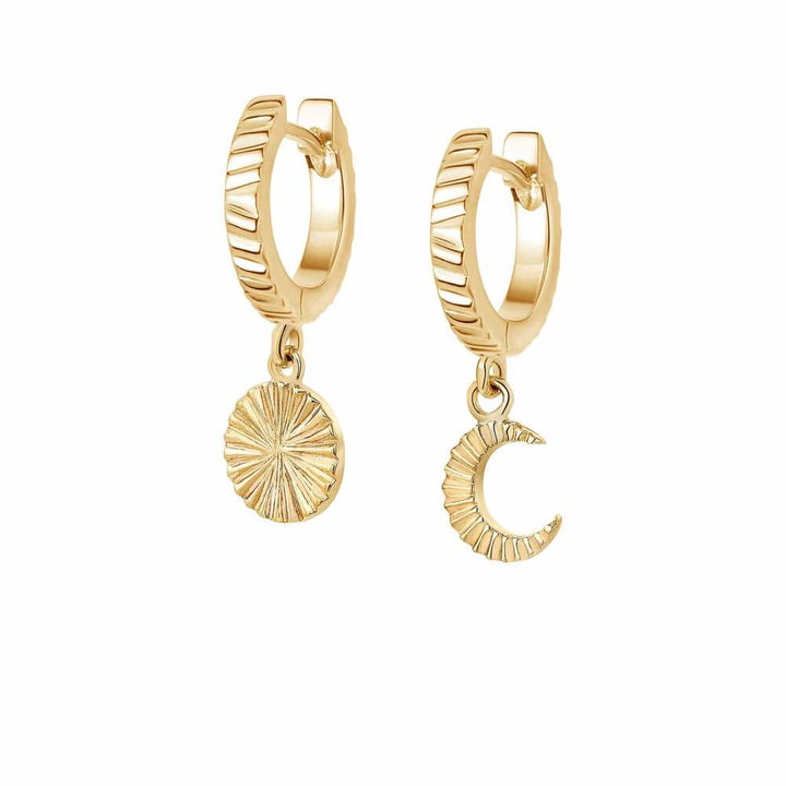Daisy London Gold Plate Estee Lalonde Luna Huggie Charm Earrings Additional Image - 4