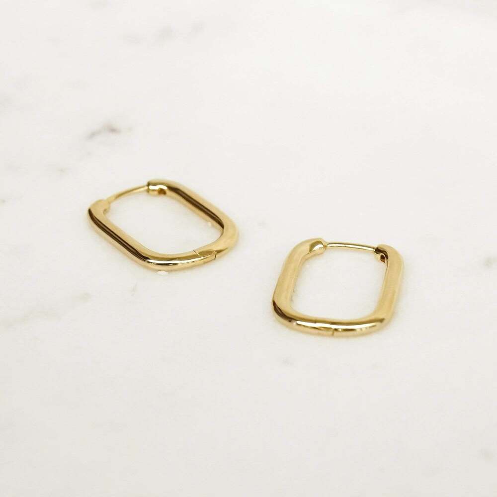 Daisy London Gold Plate Estee Lalonde Mini Square Hoop Earrings Additional Image - 2