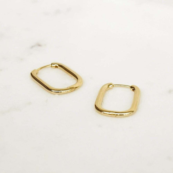 Daisy London Gold Plate Estee Lalonde Mini Square Hoop Earrings Additional Image - 2