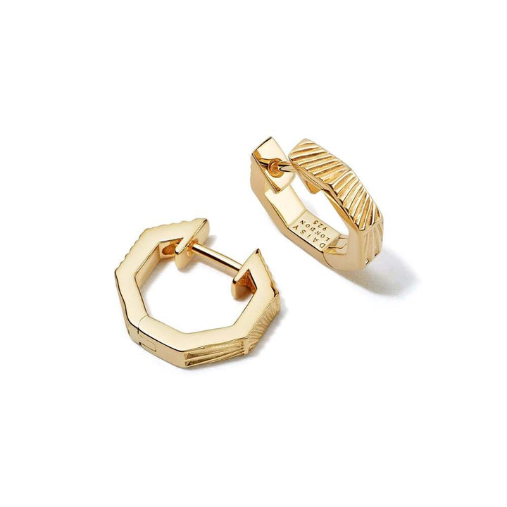 Daisy London Gold Plate Estee Lalonde Octagonal Huggie Hoop Earrings