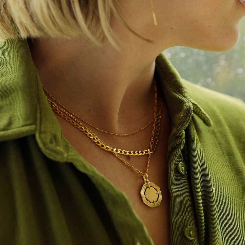 Daisy London Gold Plate Estee Lalonde Octagonal Necklace Additional Image - 1