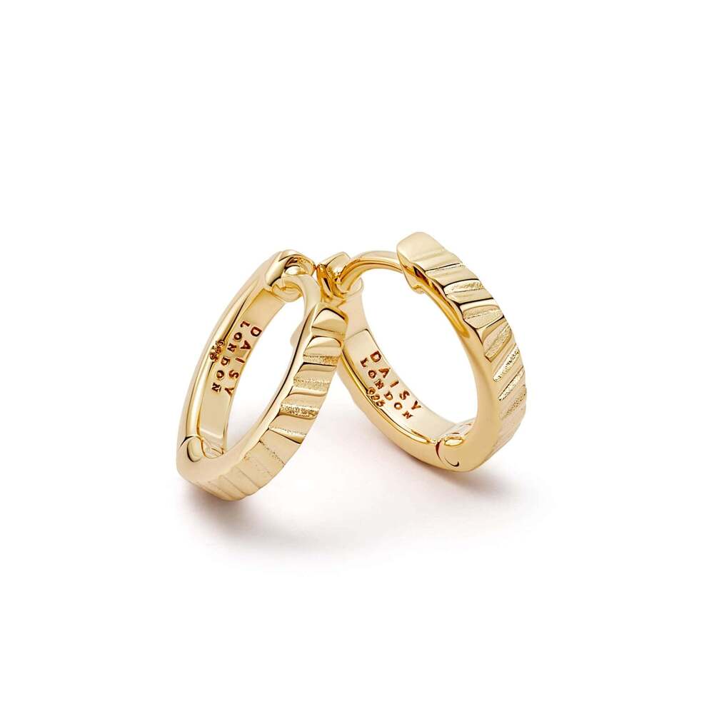 Daisy London Gold Plate Estee Lalonde Sunburst Huggie Earrings