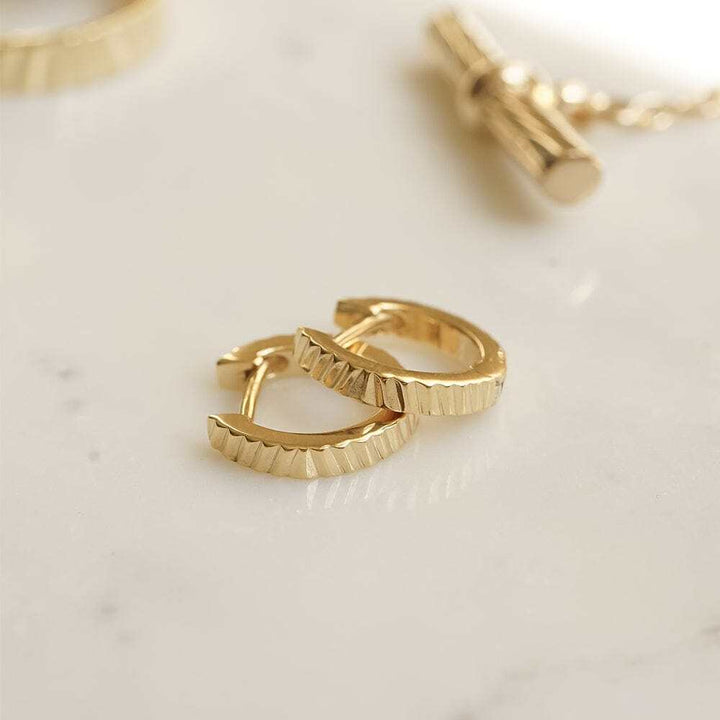 Daisy London Gold Plate Estee Lalonde Sunburst Huggie Earrings Additional Image - 2