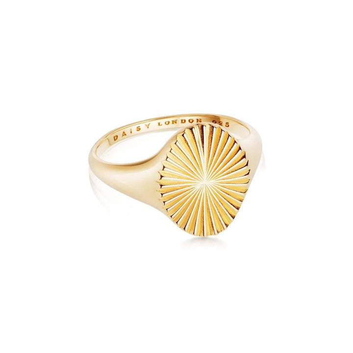 Daisy London Gold Plate Estee Lalonde Sunburst Signet Ring