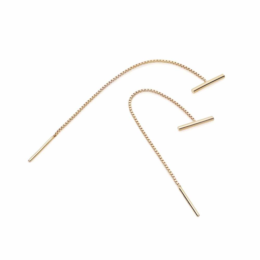 Daisy London Gold Plate Estee Lalonde T Bar Box Chain Earrings