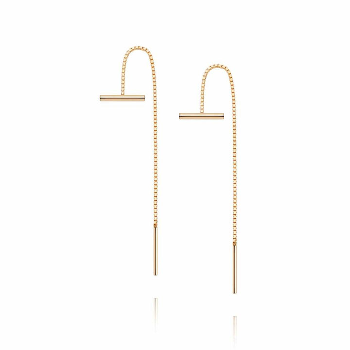 Daisy London Gold Plate Estee Lalonde T Bar Box Chain Earrings Additional Image - 4
