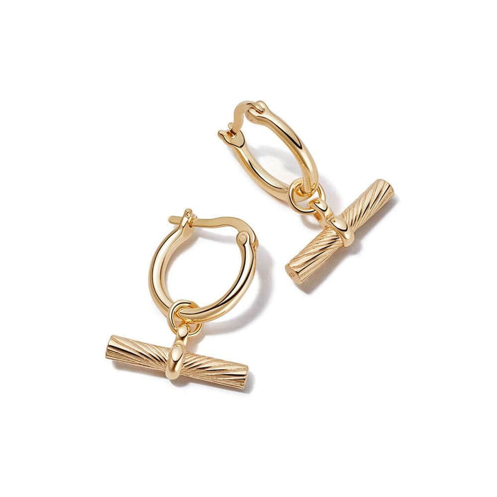Daisy London Gold Plate Estee Lalonde T Bar Charm Earrings
