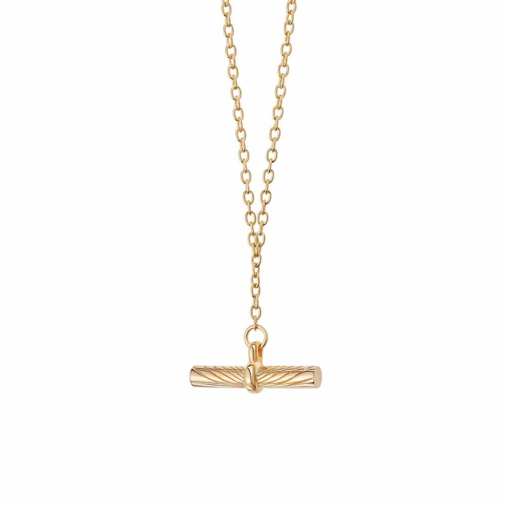 Daisy London Gold Plate Estee Lalonde T Bar Necklace