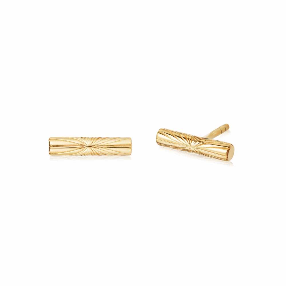 Daisy London Gold Plate Estee Lalonde T Bar Stud Earrings Additional Image - 4