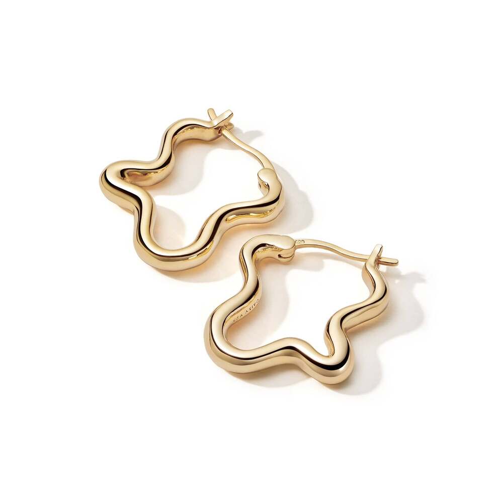 Daisy London Gold Plate Estee Lalonde Wavy Hoop Earrings