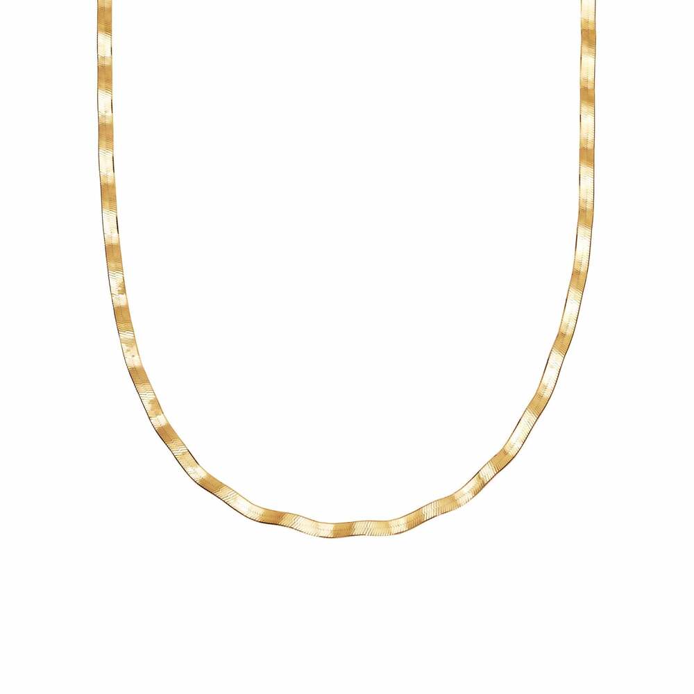 Daisy London Gold Plate Estee Lalonde Wavy Snake Chain Necklace