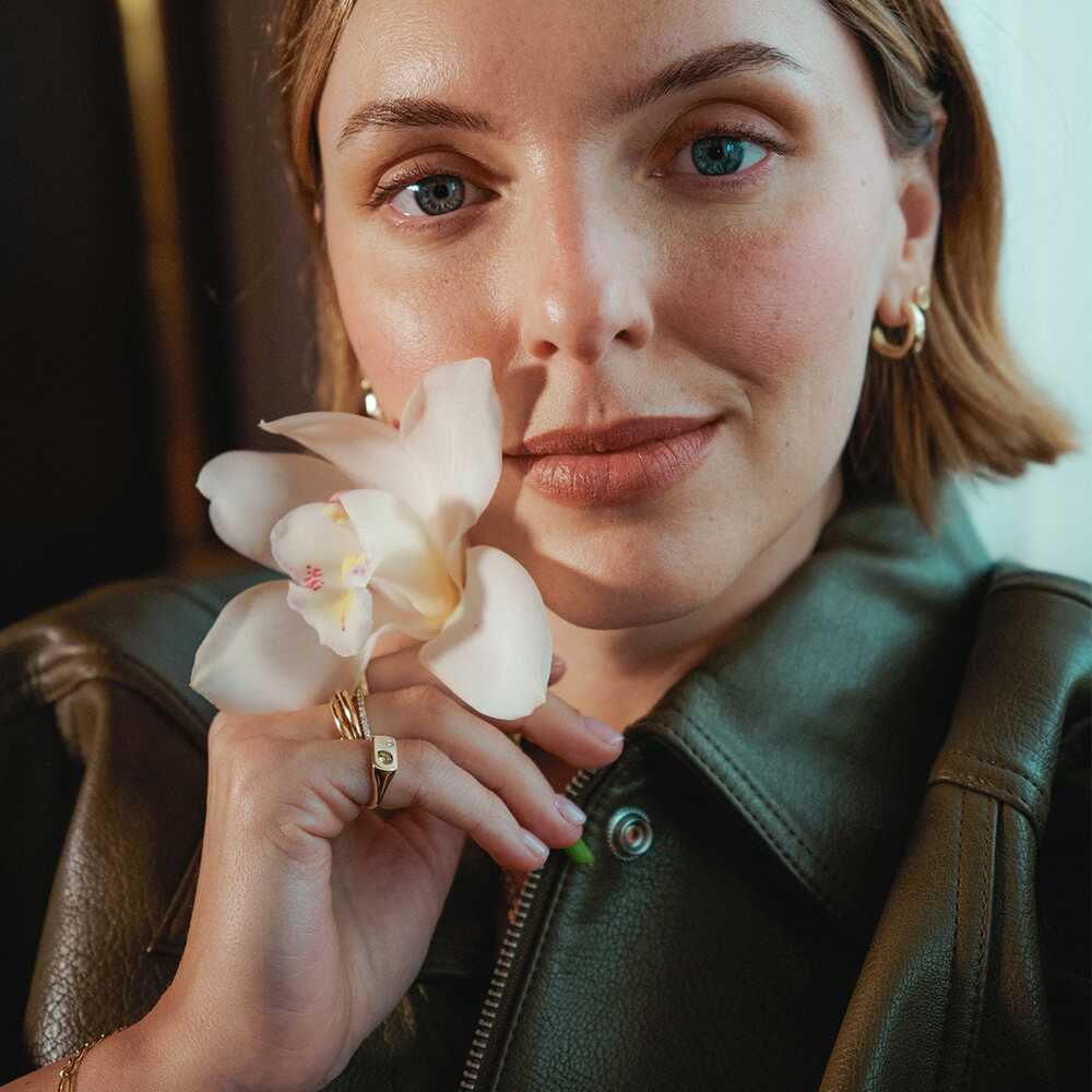 Daisy London Gold Plate Estee Lalonde Birthstone Signet Ring Additional Image - 3