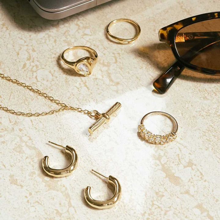 Daisy London Gold Plate Estee Lalonde Chunky Organic Hoop Earrings Additional Image - 2