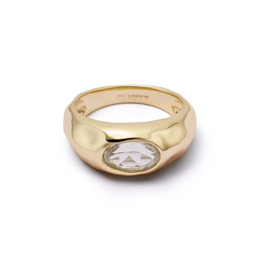 Daisy London Gold Plate Estee Lalonde Chunky Sapphire Ring
