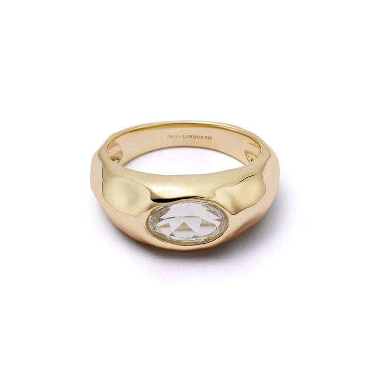 Daisy London Gold Plate Estee Lalonde Chunky Sapphire Ring