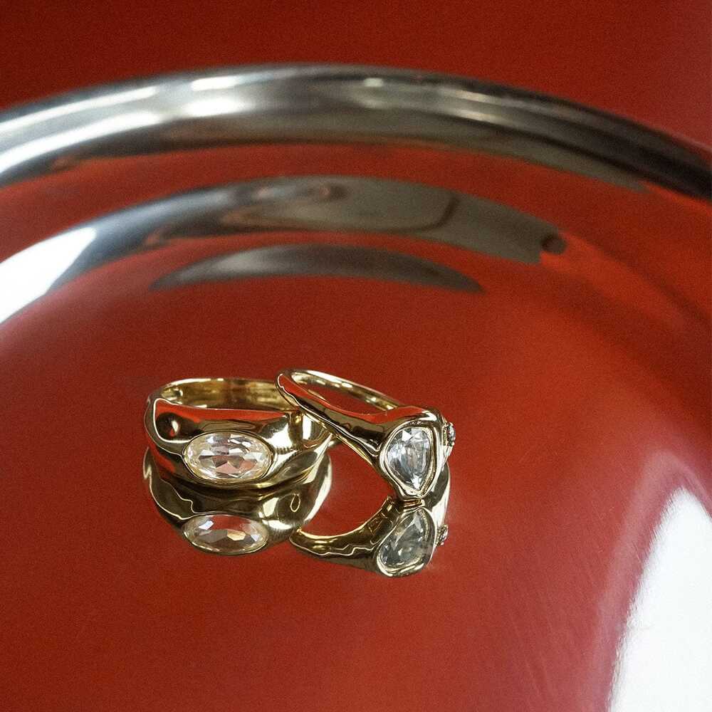 Daisy London Gold Plate Estee Lalonde Chunky Sapphire Ring Additional Image - 4