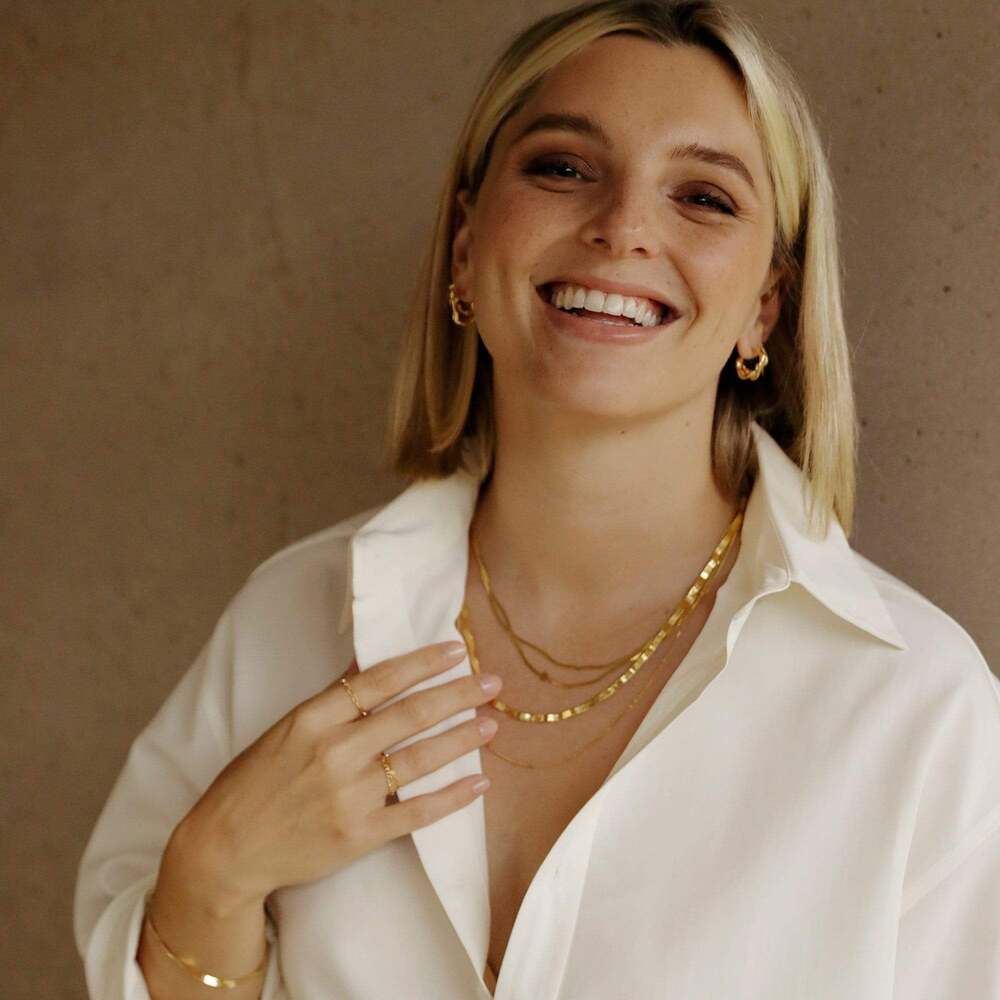 Daisy London Gold Plate Estee Lalonde Delicate Box Chain Ring Additional Image - 2