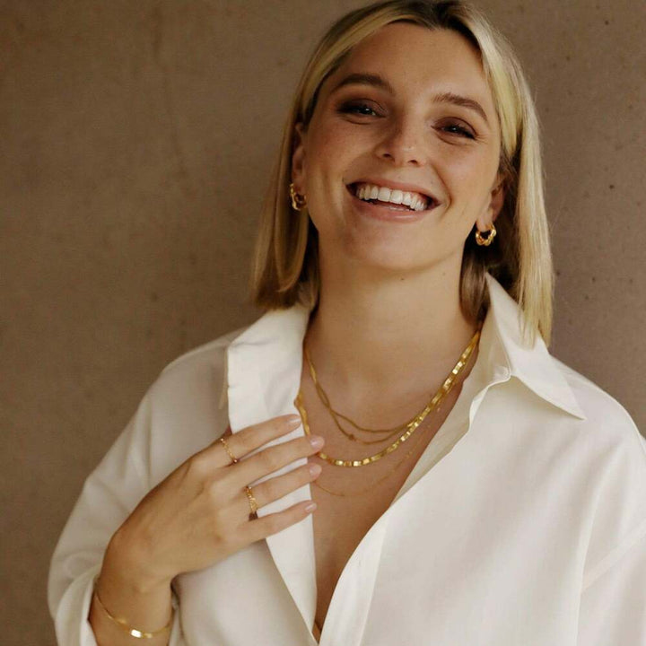 Daisy London Gold Plate Estee Lalonde Delicate Box Chain Ring Additional Image - 2
