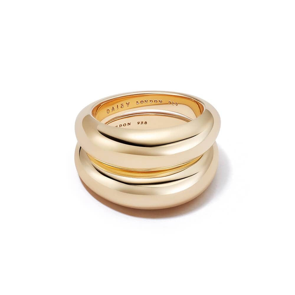 Daisy London Gold Plate Estee Lalonde Duo Dome Layering Set