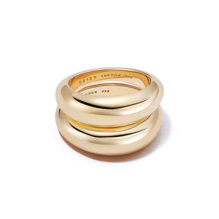Daisy London Gold Plate Estee Lalonde Duo Dome Layering Set