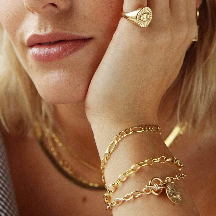 Daisy London Gold Plate Estee Lalonde Figaro Chain Bracelet Additional Image - 1