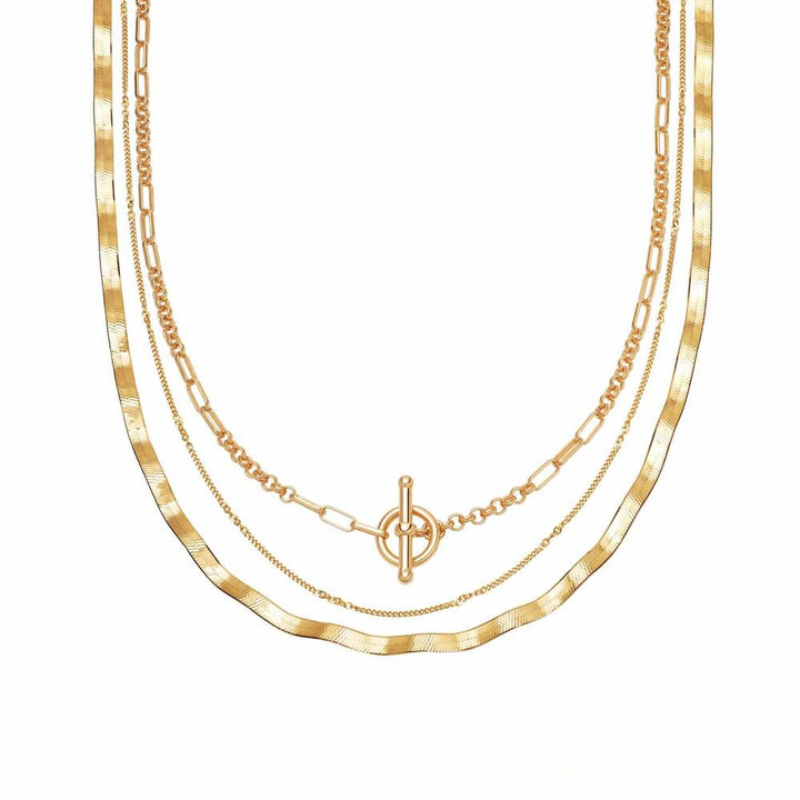 Daisy London Gold Plate Estee Lalonde Forever Wavy Necklace Layering Set