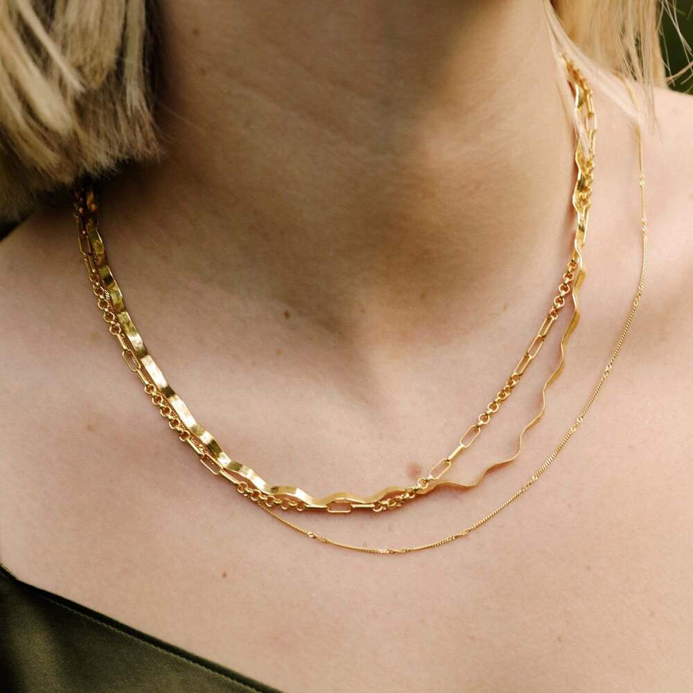 Daisy London Gold Plate Estee Lalonde Forever Wavy Necklace Layering Set Additional Image - 1