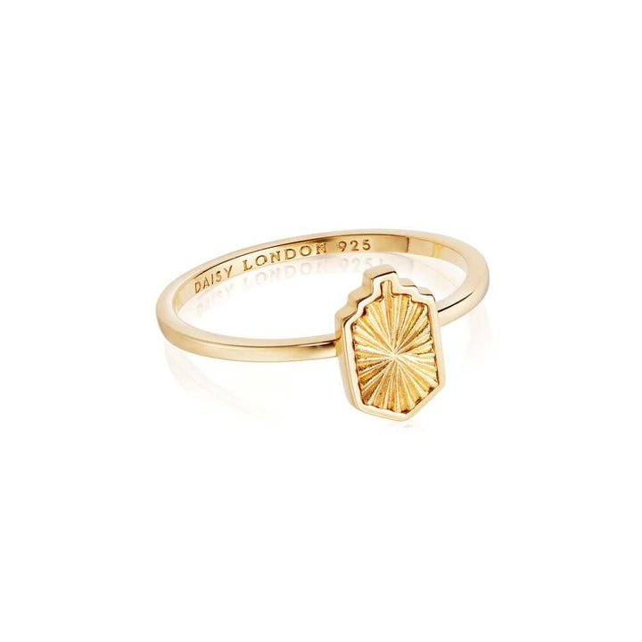 Daisy London Gold Plate Estee Lalonde Mini Sunburst Shield Ring