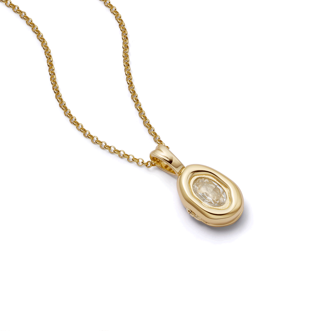 Daisy London Gold Plate Estee Lalonde Sapphire Locket Necklace