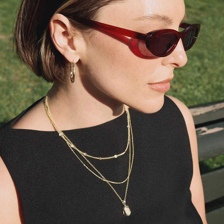 Daisy London Gold Plate Estee Lalonde Sapphire Locket Necklace Additional Image - 5