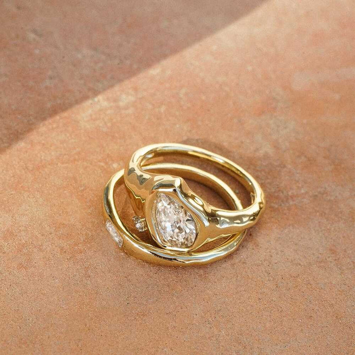 Daisy London Gold Plate Estee Lalonde Sapphire Organic Ring Stack Additional Image - 4