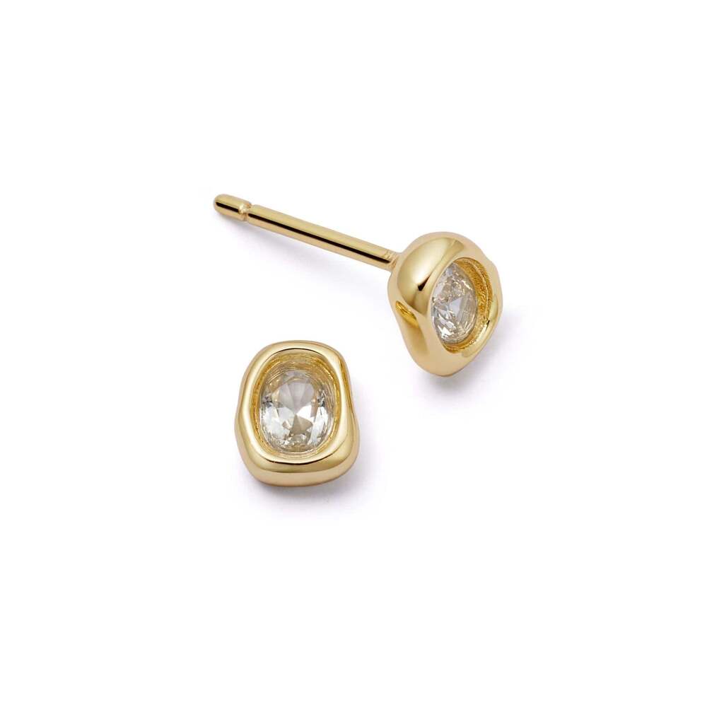 Daisy London Gold Plate Estee Lalonde Sapphire Organic Stud Earrings