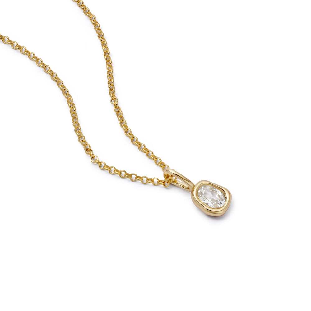 Daisy London Gold Plate Estee Lalonde Sapphire Pendant Necklace