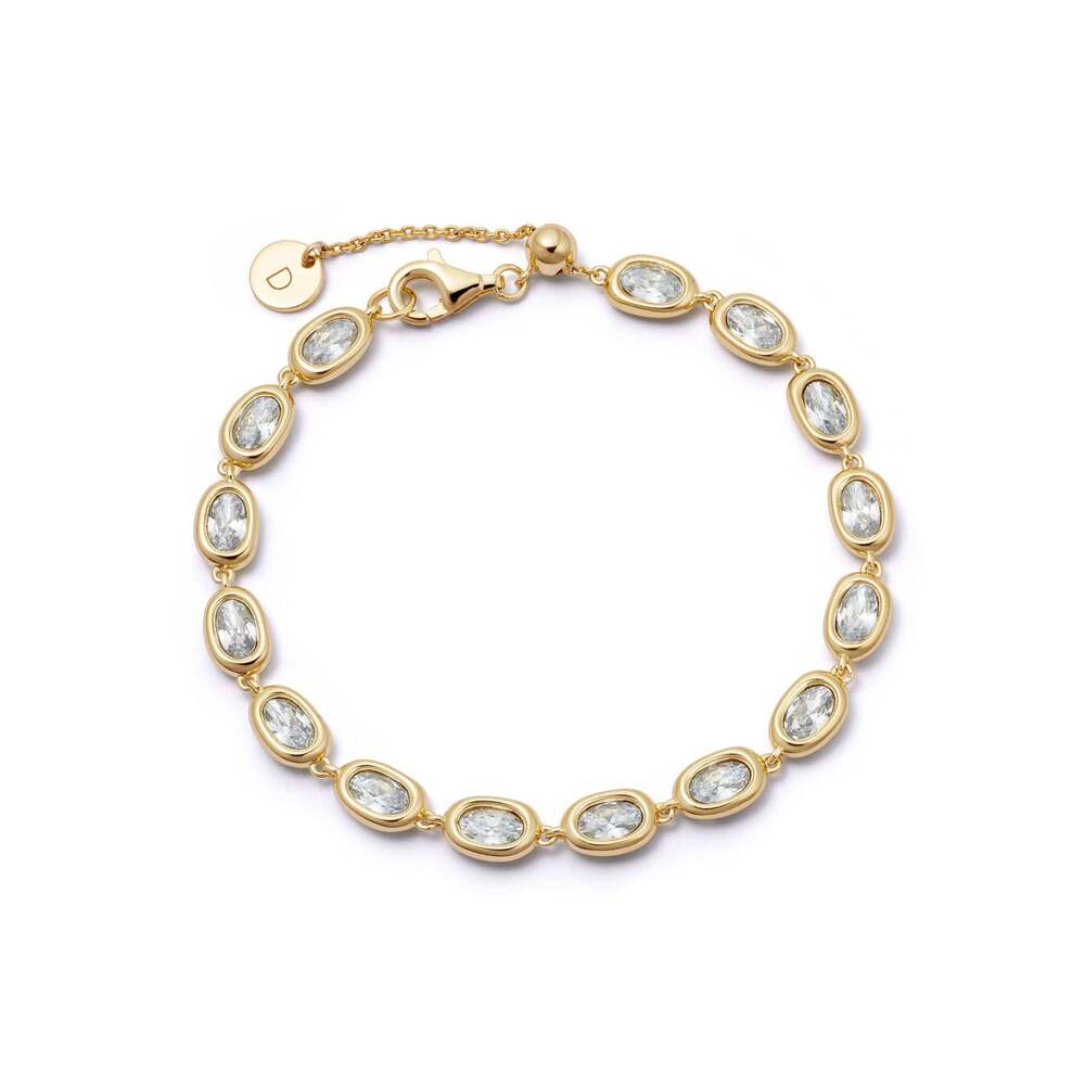 Daisy London Gold Plate Estee Lalonde Sapphire Tennis Bracelet