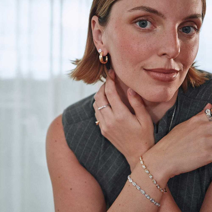 Daisy London Gold Plate Estee Lalonde Sapphire Tennis Bracelet Additional Image - 3
